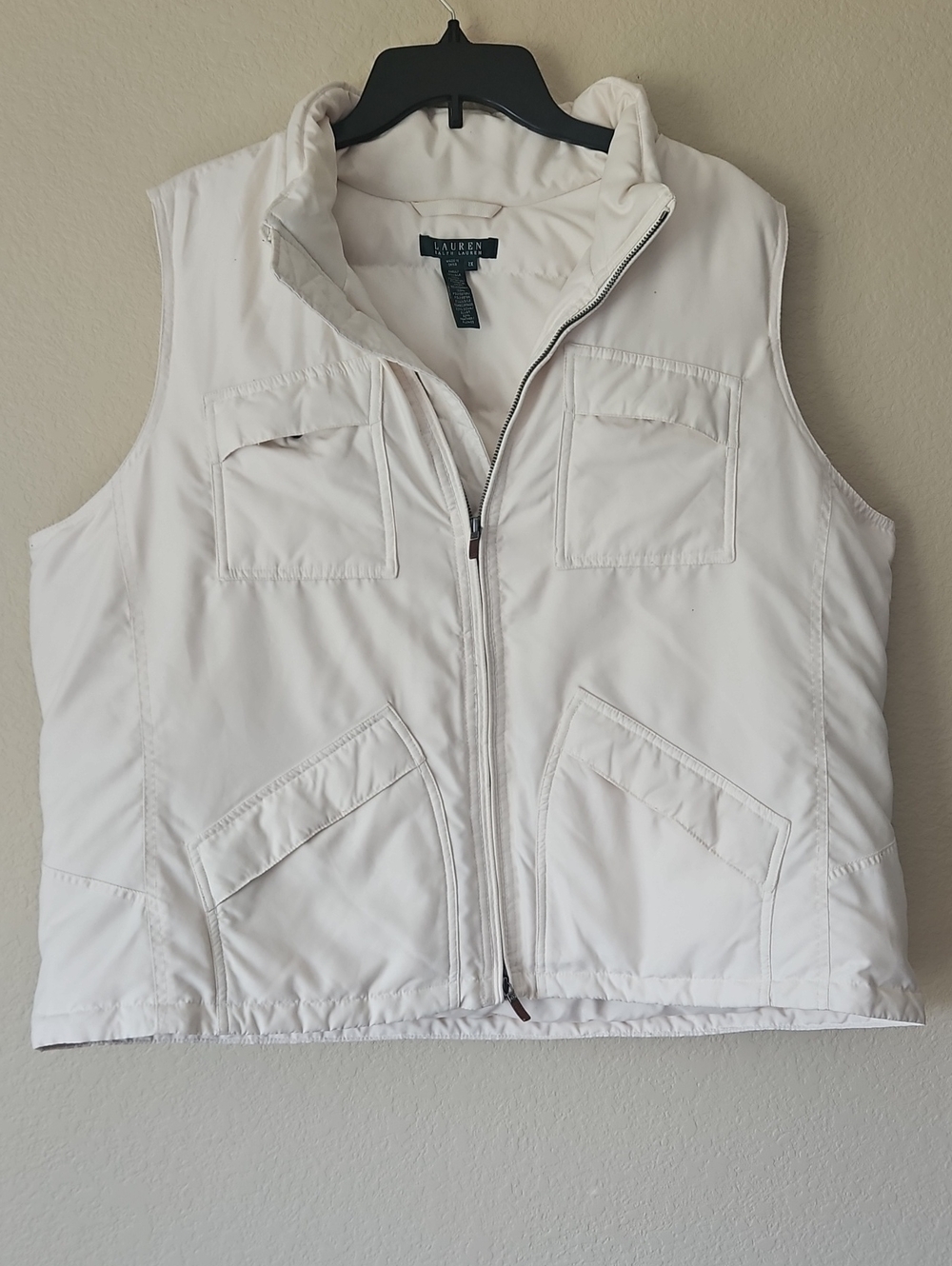 2X Ralph Lauren White Quilted Puffer Vest Down Duck